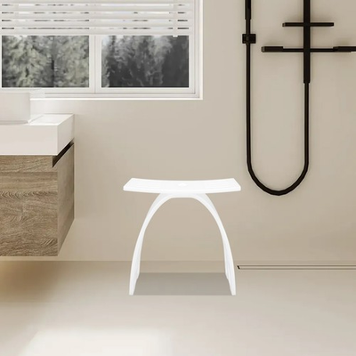 #ad Acrylic Shower Stool Heavy Duty Bathroom Bench With Water Leaking Channel $115.78
