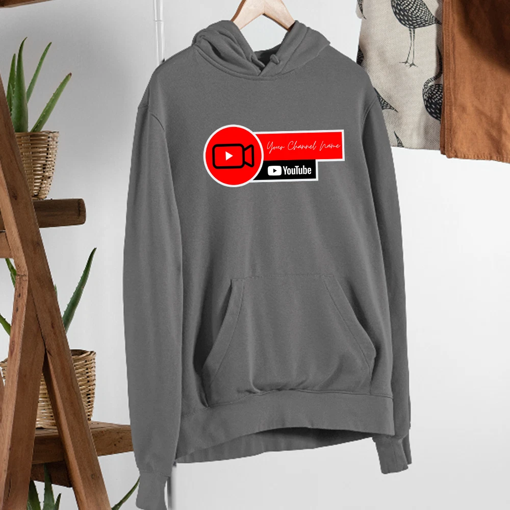 Personalised YouTube Channel Custom Name Hoodie Vlogger Creator YouTuber Gift