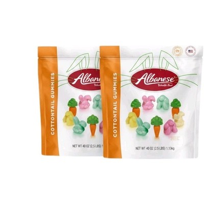 Albanese Cottontail Gummies 40oz 2 Pk Easter Candy Soft Fruit Bunnies 5lb Total