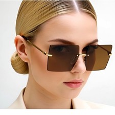 OVERSIZED Sunglasses Women Lady Flat Top Big Huge Sunnies Gafas Lentes Hip Hop