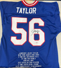 Lawrence Taylor Signed Autographed Giants Blue Stat Jersey PSA DNA