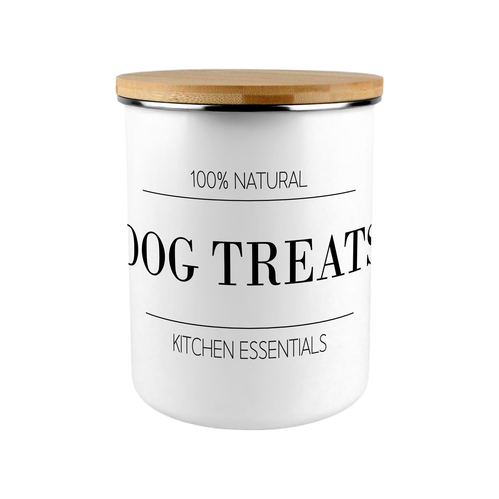 Minimalist Dog Treats Canister - Modern Black & White Gift for Dog Lovers