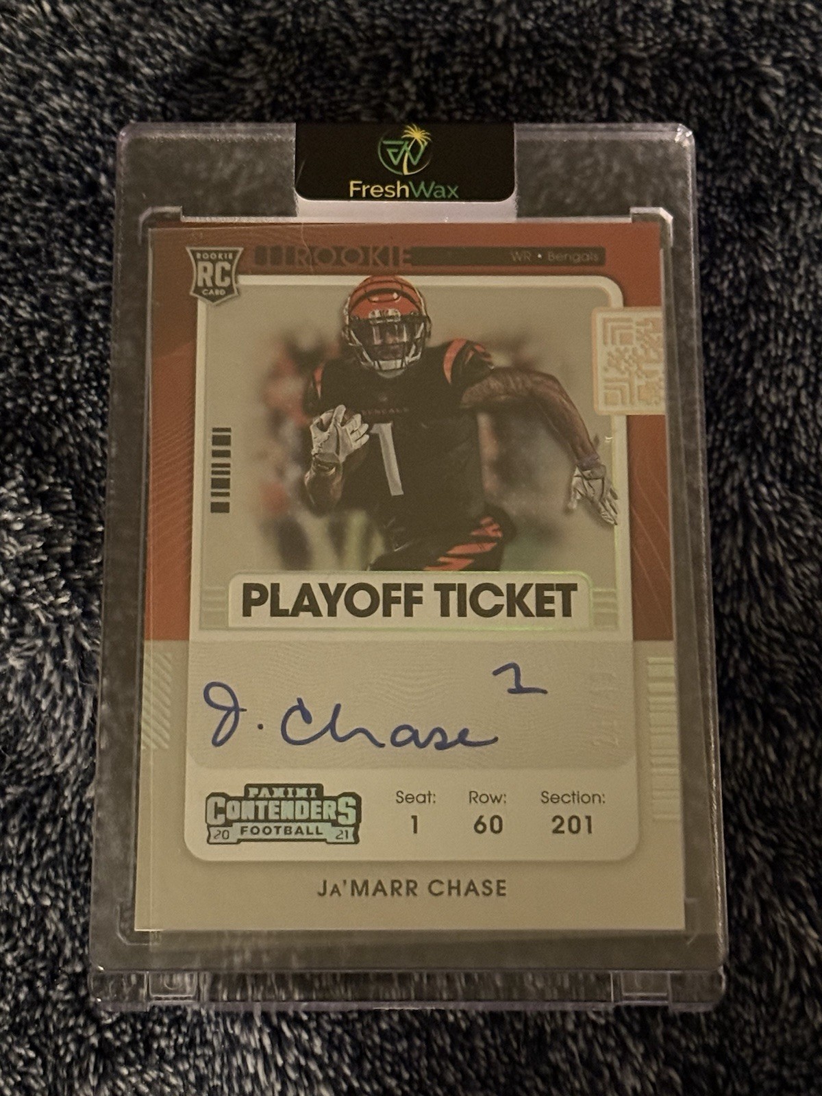 2021 Panini Contenders - Rookie Ticket RPS Variation Ja'Marr Chase #105 (AU, RC)