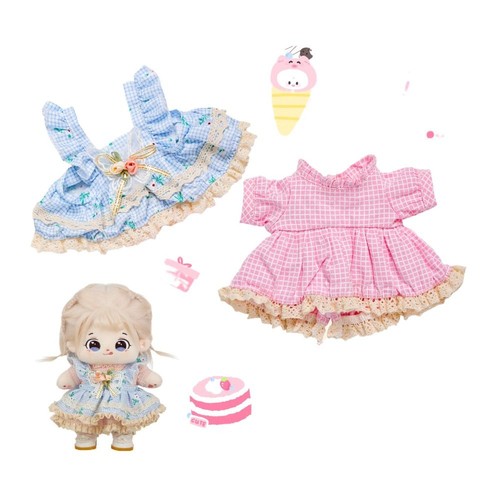 Lolita Vestito Abito Miniatura 20CM Mini Abito Set Bambola Cotone Imbottito - Foto 9 di 13