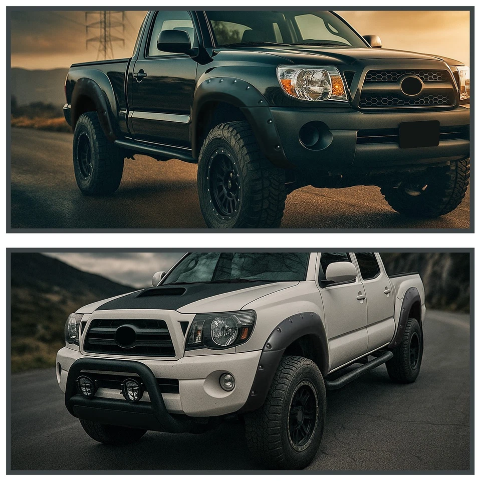 Fits 2005-2011 Toyota Tacoma 6' Smooth Pocket Rivet Style Bolt On Fender Flares Foto 4 de 4