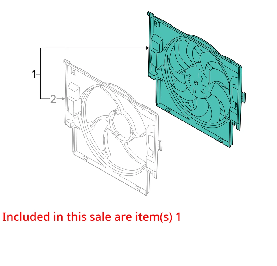 BMW 320i 2014 conjunto de ventilador de refrigeración 138 k millas fabricante de equipos originales Foto 4 de 4