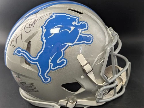 Barry Sanders HOF Signed Detroit Lions Authentic Speed Helmet AUTO Fanatics