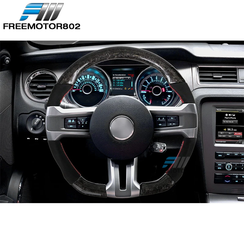 Se adapta a Ford Mustang 10-14 forjado CF + volante Alcantara con puntada roja Foto 2 de 4