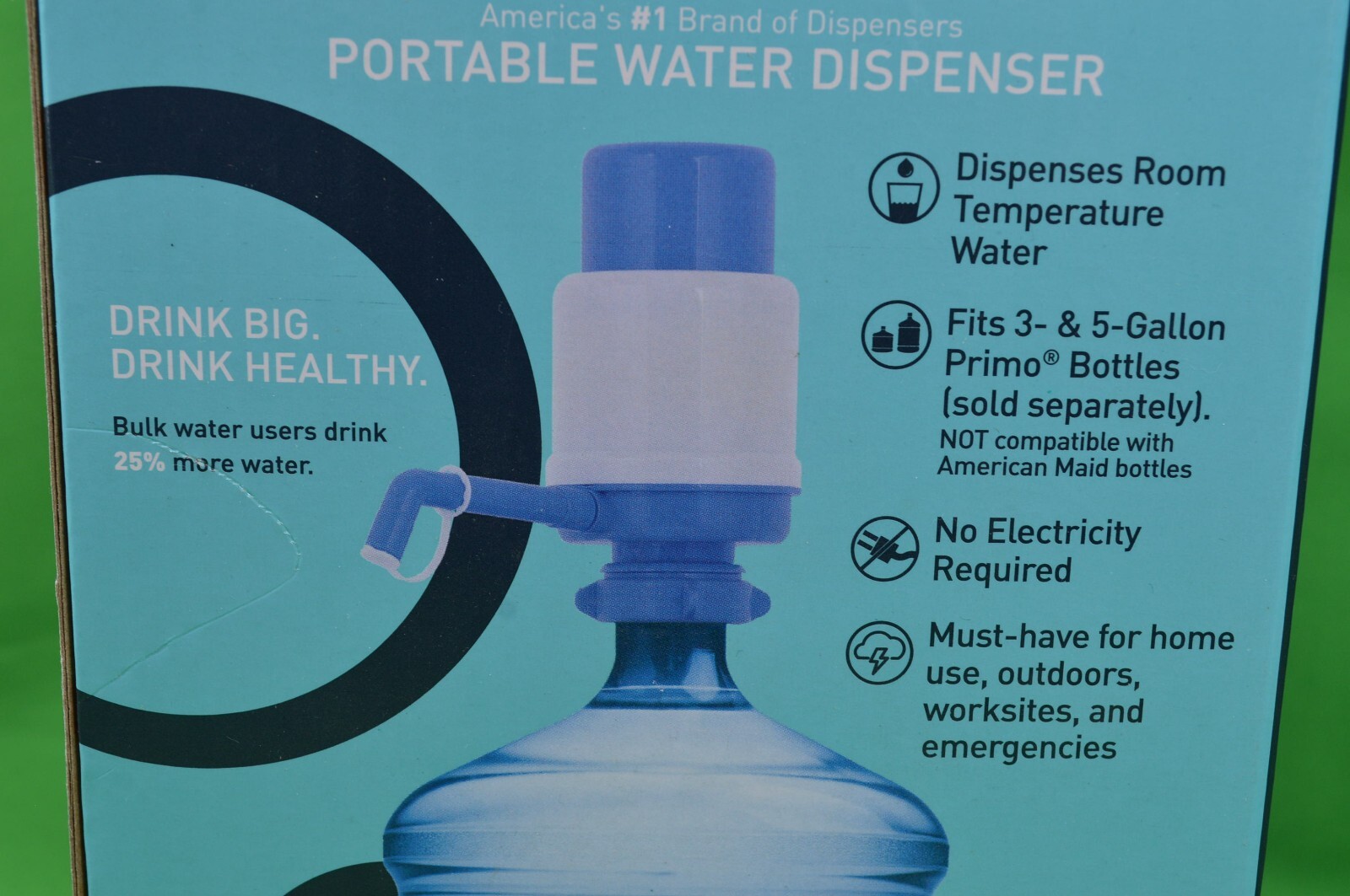PRIMO Portable Water Dispenser Fits 3 & 5 Gallon Primo Bottles,New Sealed