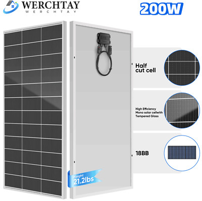 200W Watt Solar Panel 12V Mono Home Off Gird Battery Charger Power RV Boat 18BB