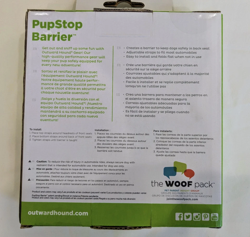Barrera de asiento trasero para coche Outward Hound Pup Stop Foto 2 de 3