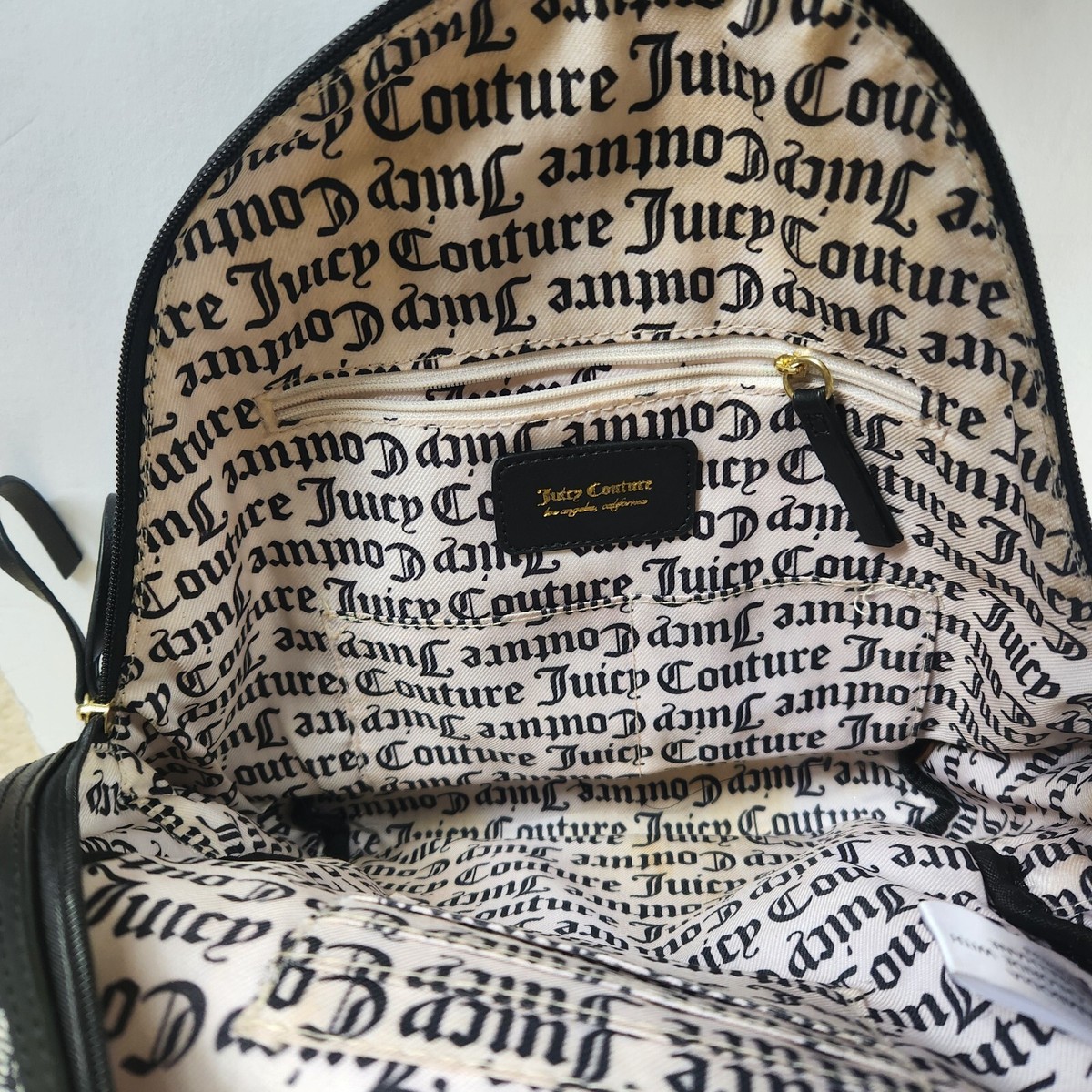 New Juicy Couture Black Red Backpack Handbag Forget Me Not Diaper  Bag Juicy Couture Red Backpack Ours Zips Say It All Back Pack  main image 4