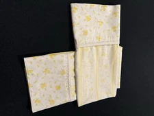 Vintage JCP Fashion Manor PennPrest Yellow Roses lace trim 2 Pillow Cases-stndrd