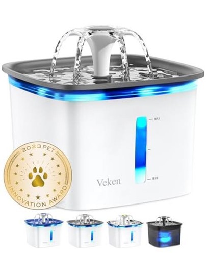 Veken 95oz/2.8L Pet Fountain, Automatic Cat  Assorted Colors , Material Types 