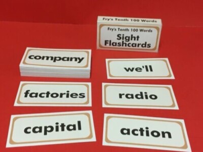 Fry's Tenth Hundred Words - PRINTED & UNCUT - Sight Word Flash Cards
