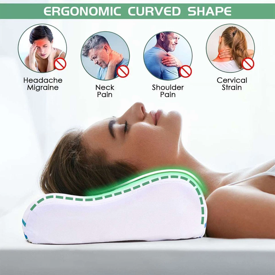 Almohada de látex 100 % natural soporte medio almohada de cama ayuda al cuello a aliviar la presión Foto 2 de 4