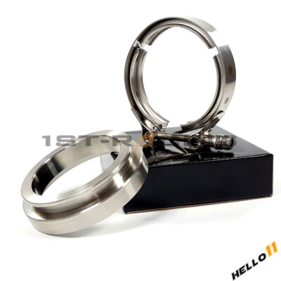3.25 Inch V-band Kit 3.25 Stainless Steel V-Band Clamp & Flange Kit For GT45 / GT45R Turbo – Silver, T-Bolt Clamp Stainless Steel Turbo Flange