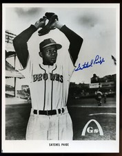 Exceptional Satchel Paige Autographed 8x10 St. Louis Browns Photo