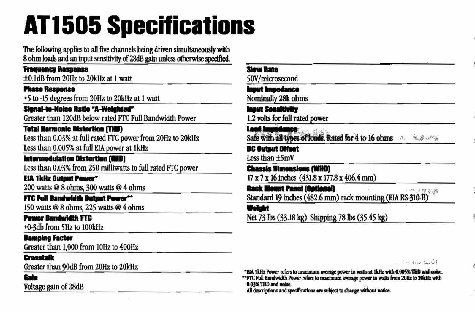 ATI AT1505 5Channel Perfect Orig Owner w/ box, cord, manual New capacitors USA eBay