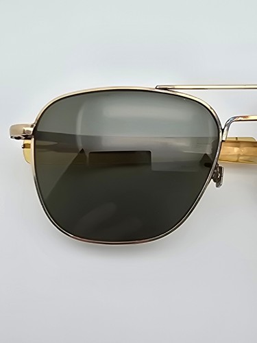 American Optical AO 12K GF Gold Frame G-15 Lens Vietnam Era Aviator Sunglasses - Picture 16 of 21