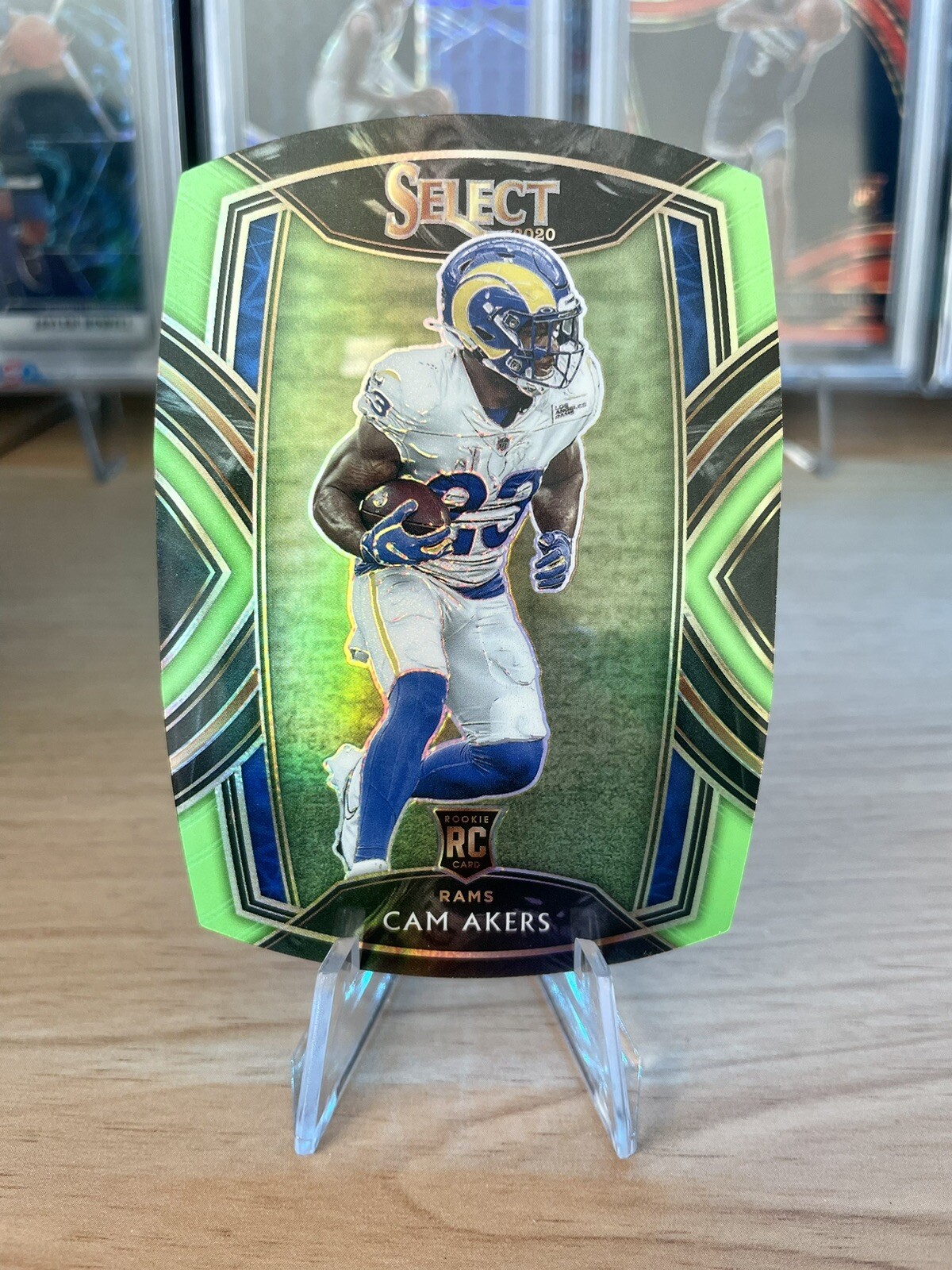 Cam Akers 2020 Select Club Level Rookie Neon Green Die Cut Prizm #255 Rams RC