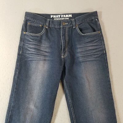 Phat Farm jeans men's 36x32 regular fit straight blue denim