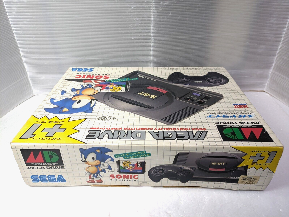 SEGA MEGA DRIVE+ワン SEGA Mega Drive Plus 1 Sonic Console 16BIT Console Japan Box