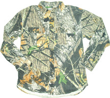 Mens FIELD STAFF BY MOSSY OAK CAMOUFLAGE LONGSLEEVE BUTTON FRONT SHIRT Size L