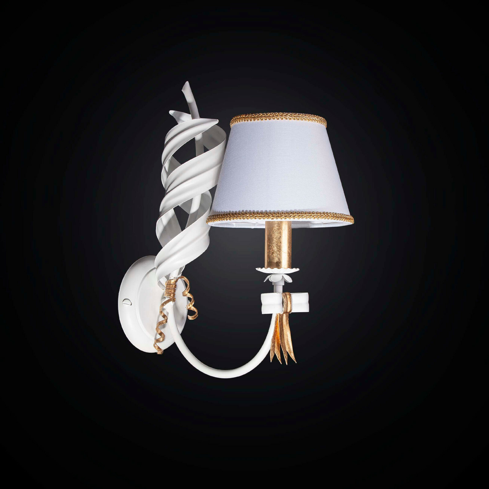 Applique Classico BGA 2265-a1 Ferro Bianco e Oro per Interni di Lusso
