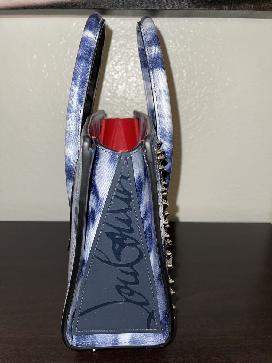 Christian Louboutin Mini Paloma Punk Studded Tote Blue Denim
