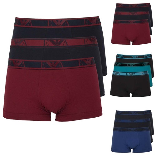 3er Pack EMPORIO ARMANI Herren Boxershorts Trunks Stretch Baumwolle Farbwahl Neu - 第 1/25 張圖片