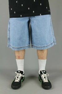 360 Clothing Carpenter Loose Fit Skate Baggy Jeans Denim Shorts Jorts Bleachwash | eBay
