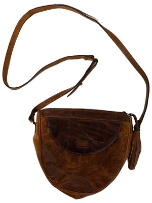 Rossi Brown Leather Crossbody Bag Made in Italy Vintage