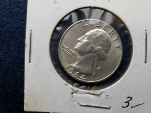1964 Uncirculated UNC Washington Quarter 25 Cent Silver Coin