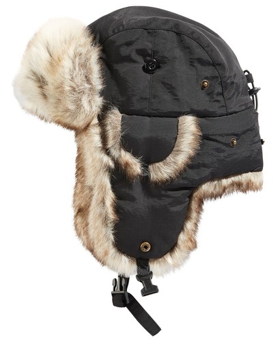 Adjustable Trapper Hat Black 