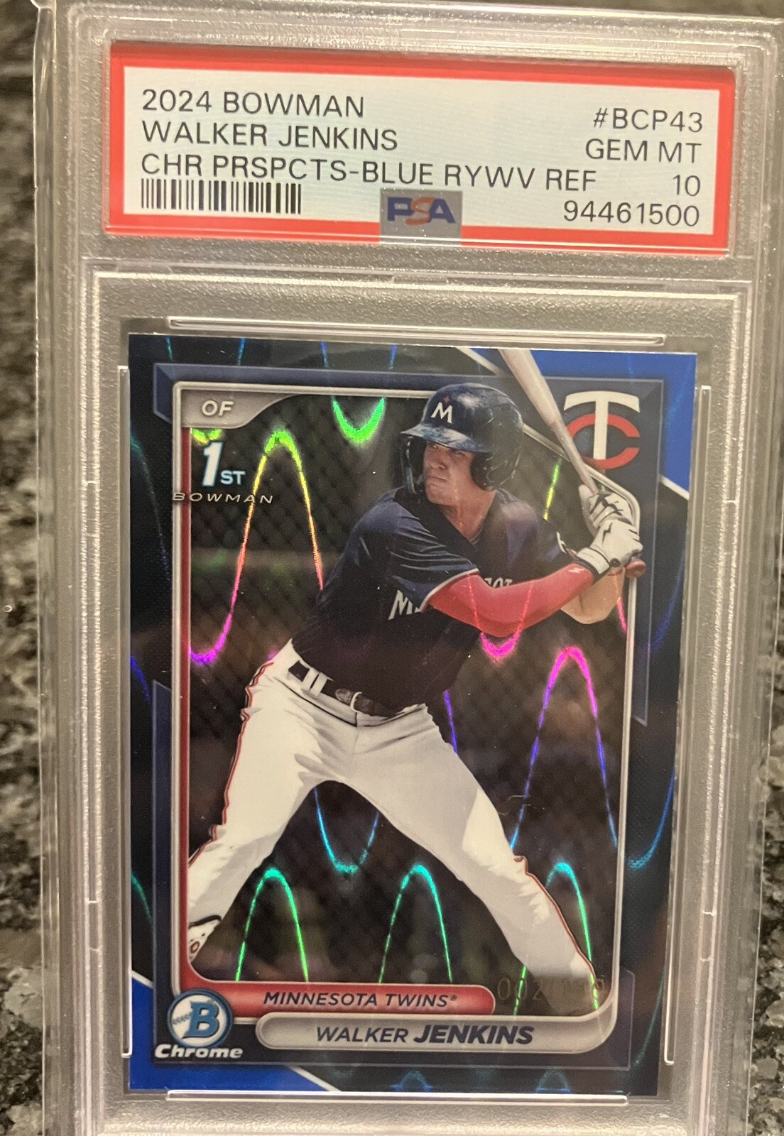 2024 Bowman 1st Walker Jenkins BLUE WAVE #/150 PSA 10 🔥 Minnesota Twins (RC)