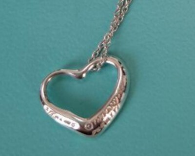 Tiffany & Co Sterling Silver Open Heart Pendant Necklace No Box | eBay