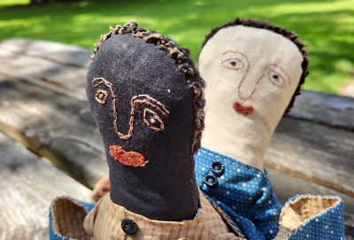  Topsy Turvey Handmade Cloth Two-Sided Face Doll Smart Well Made Folk Art