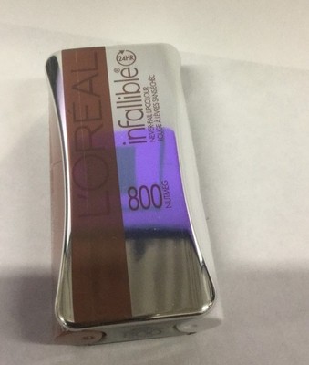 L'Oreal Infallible 24 HR Never Fail Lip Colour Lipstick NUTMEG #800 NEW.