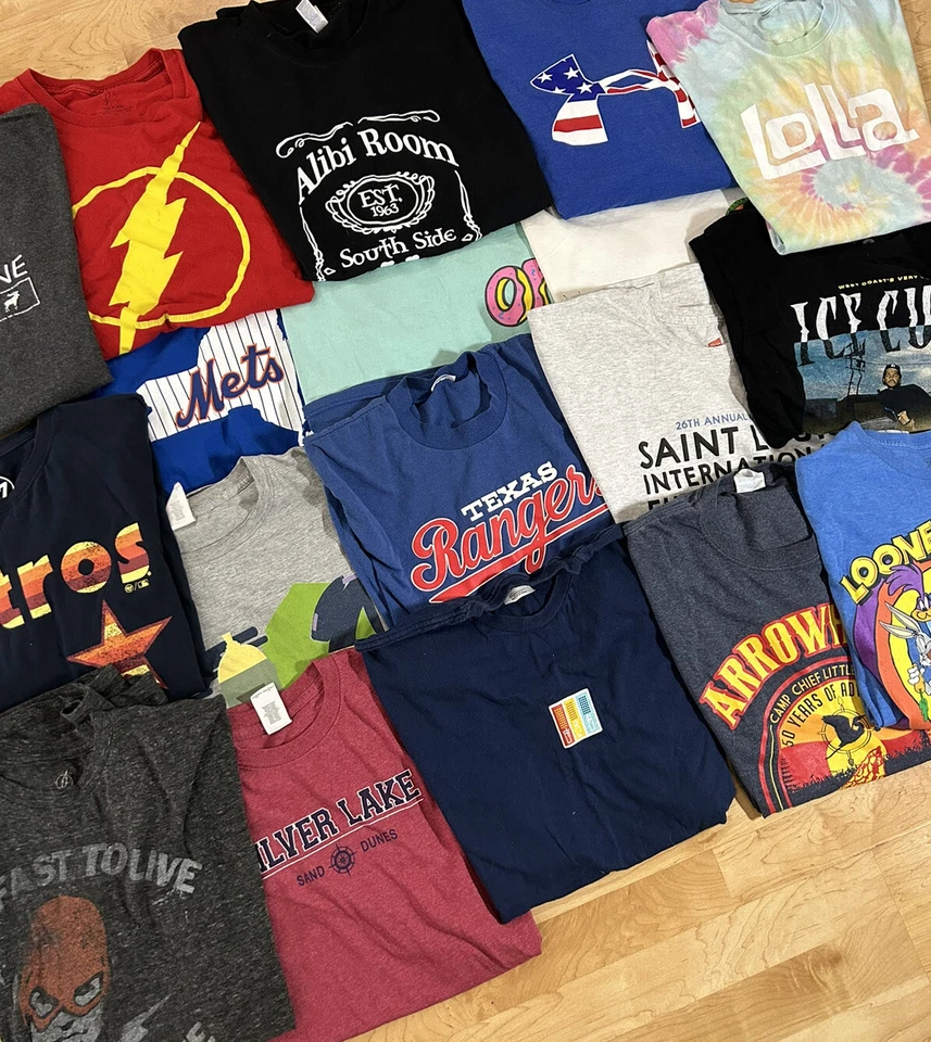 Lote de 5 camisetas bandas deportivas aleatorias películas de colección cultura pop ropa callejera Nike arte Foto 3 de 4