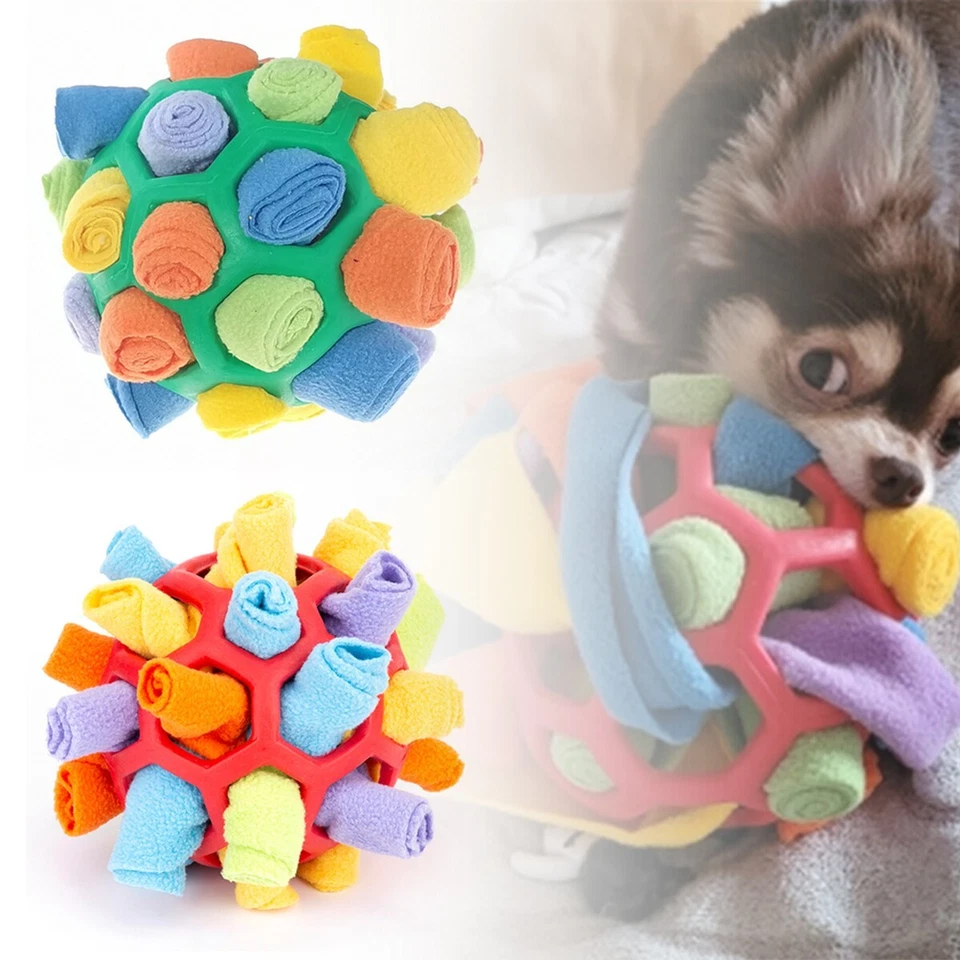 Pet Snuffle Toy Sniffing Treat Puzzle Feeder Toy Dog Foraging Nose Training Ball - Image 2 of 4