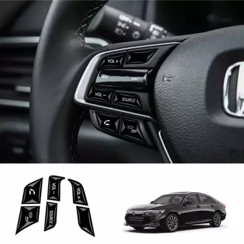 13pcs For Honda Accord 10Th 2018-2021 Black Steering Wheel Button Frame Trim - Picture 4 of 11