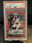 2020 Rookie Prizm Jalen Hurts Auto Red Wave Prizm Autographs 78/149 RC PSA 9