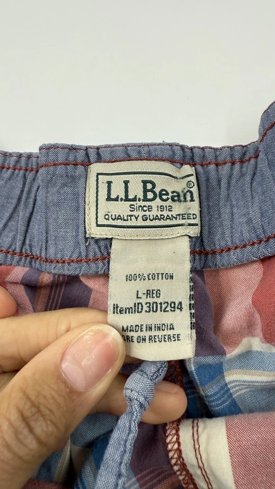 Pantalones Cortos L.L Bean Para Hombre Grandes Azul Rojo Algodón a Cuadros Cordón Salón Prendas para Dormir Foto 3 de 4