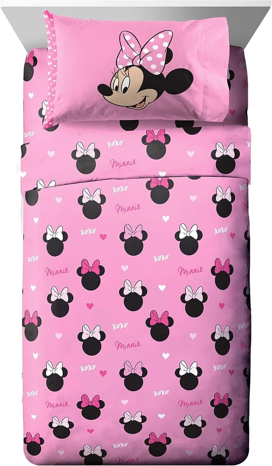 Minnie Mouse Twin Sheet Set - 3-Piece Soft & Easy Care Bedding for Kids - Image 2 of 4