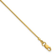 14k Yellow Gold Polished 8 inch .9mm Franco with Lobster Clasp Bracelet Chain
