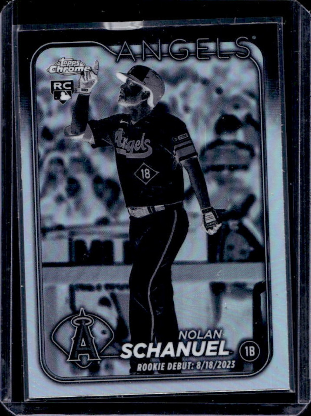 2024 Topps Chrome Update Nolan Schanuel RC Negative Refractor #USC68 Angels