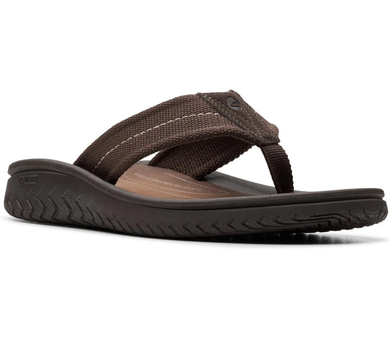 Men’s Size 9 Clark’s Wesley Belt Flip Flops , Dark Brown 76981