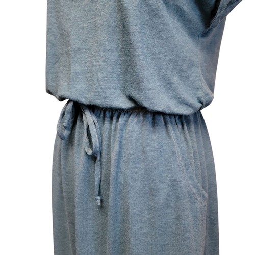 Time and Tru blaues Maxikleid Damen Gr. S türkis U-Ausschnitt Strick Schlitz Blouson lang - Bild 3 von 6