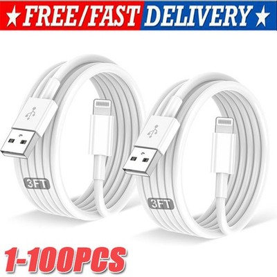 1/3PACK USB Data Fast Charger Cable Cord For Apple iPhone 5 6 7 8 X 11 12 13 lot